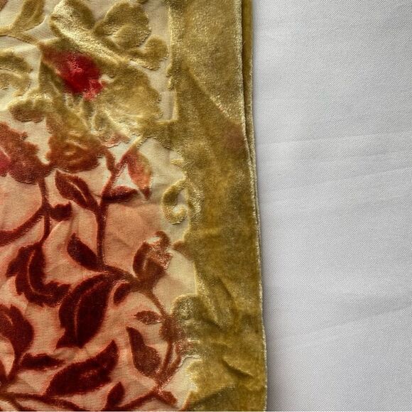 Rare Vintage Oscar de la Renta Floral Ombre Silk and Velvet Burned Out Scarf - Picture 13 of 15